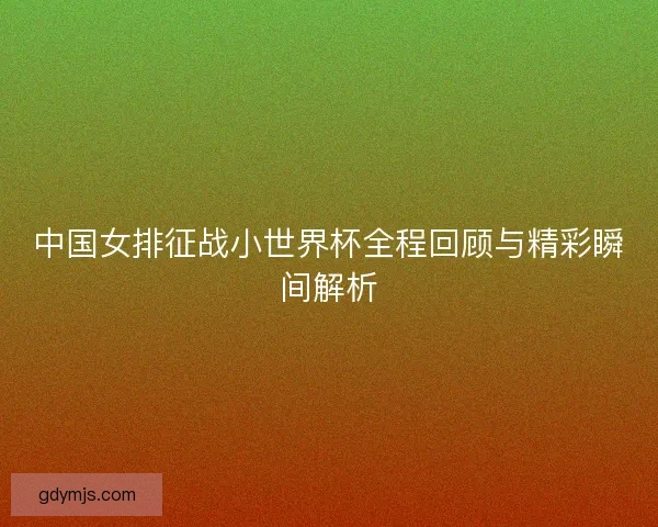 中国女排征战小世界杯全程回顾与精彩瞬间解析